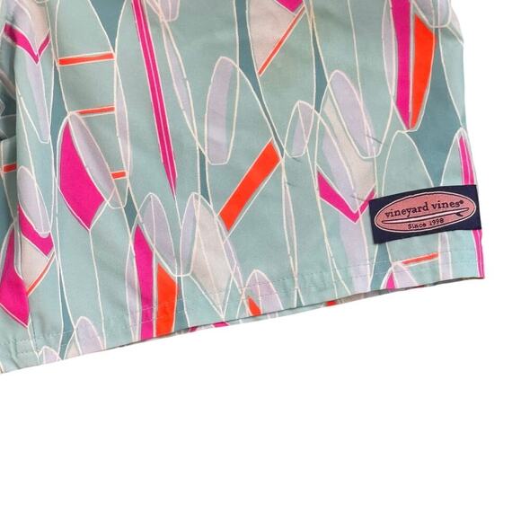 VINEYARD VINES Chappy Swim Trunks Montauk Surfboards Aqua Sky Boys Sz Large 16 - Picture 4 of 12